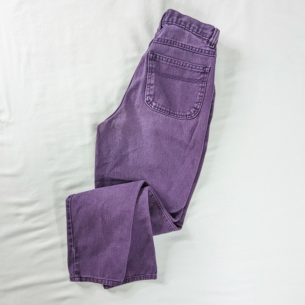 VTG High Rise Purple Denim Tapered Leg Mom Jeans 90s